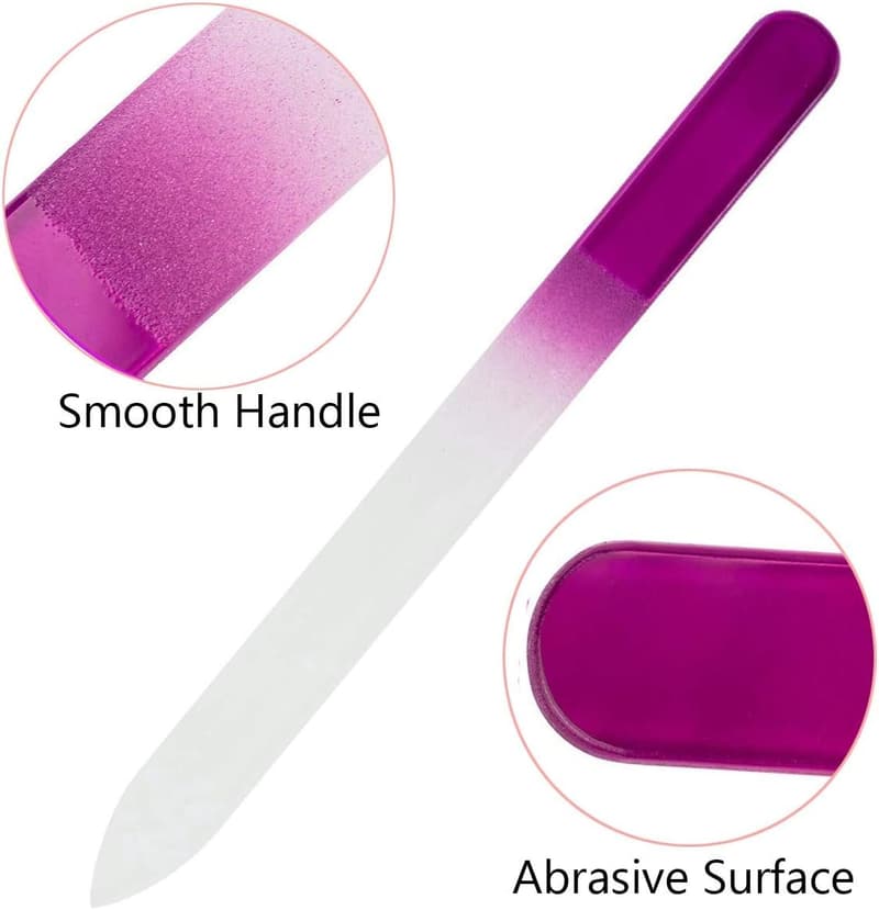 Glass Nail File Set with Case – 6 Professional Files for Women