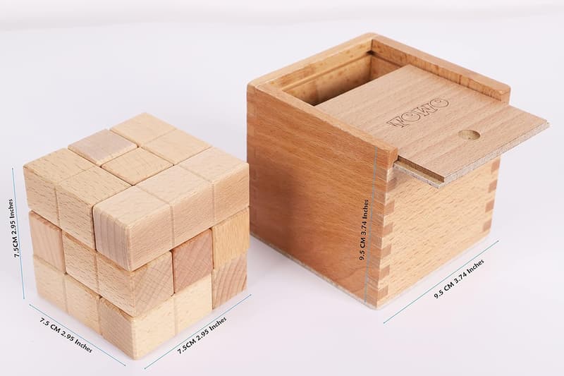 Large Wooden Soma Cube Puzzle - Brain Teaser for Kids & Adults