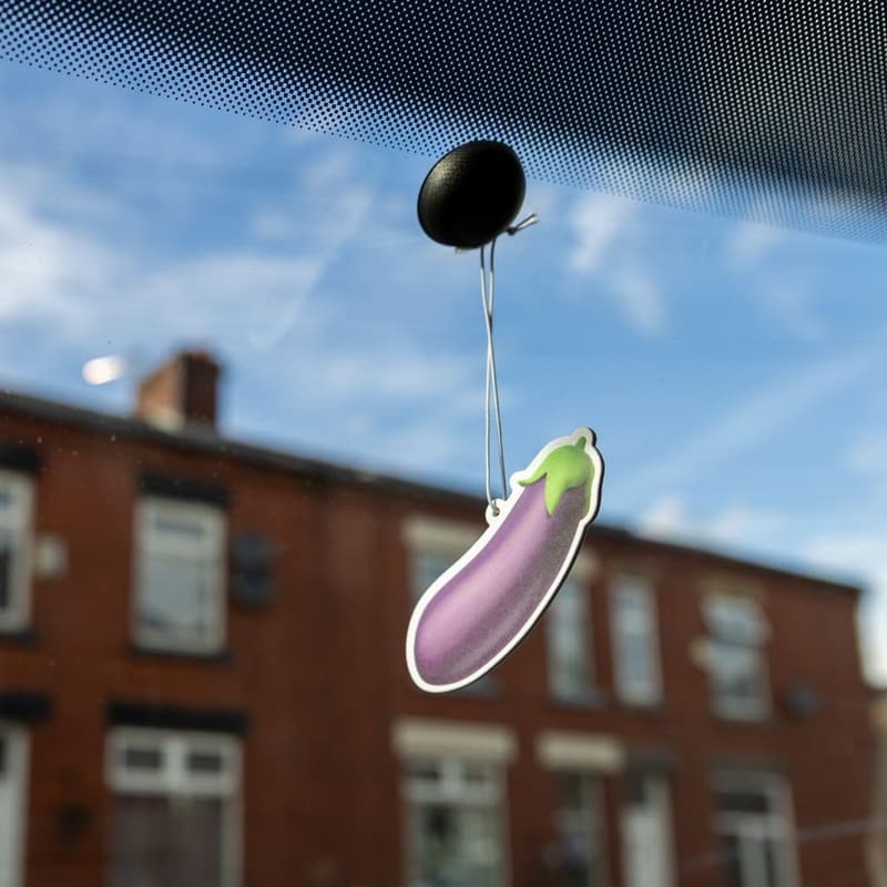Funny Eggplant & Water Emoji Air Freshener - Novelty Gift