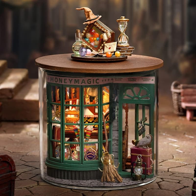 Valentine's Day 3D Wooden Dollhouse Kit with LED Lights