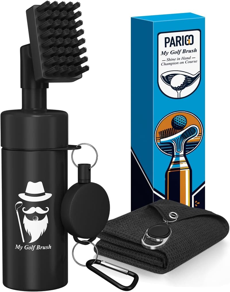 Golf Accessories Gift Set: Golf Club Cleaner Brush & Towel