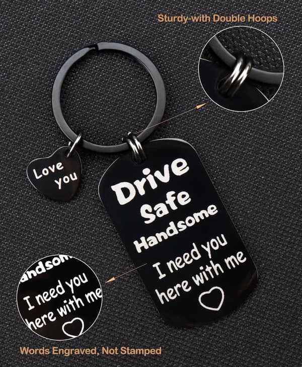 Drive Safe Keychain for Men - Perfect Gift for Father’s Day