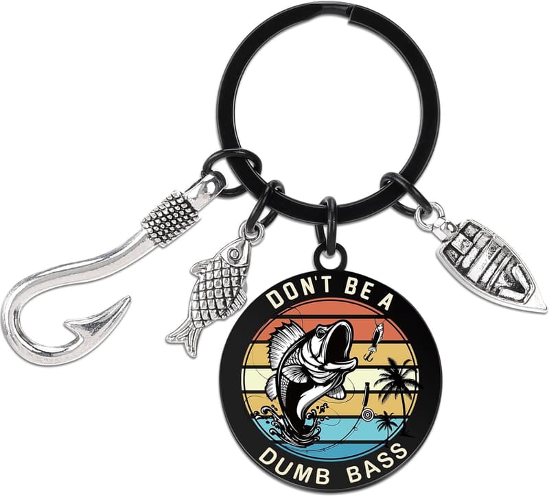 Funny Fish Keychain for Men - Cool Fisherman Gift
