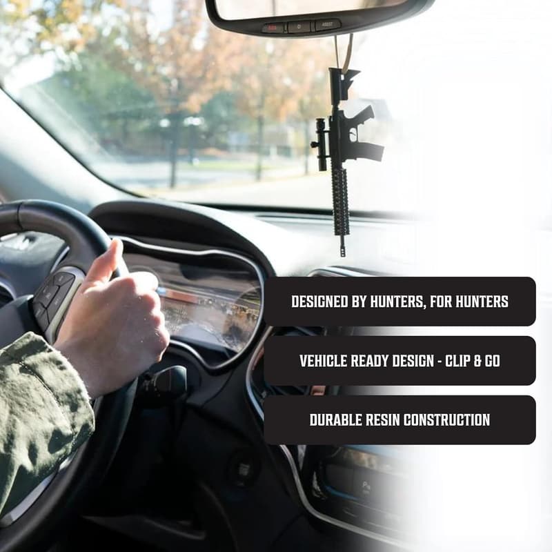 Hunting Enthusiast AR-15 Rearview Mirror Decoration - Durable Resin