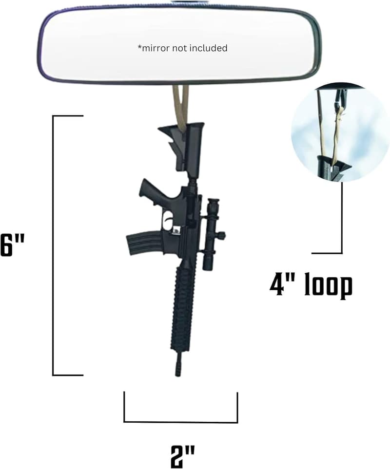 Hunting Enthusiast AR-15 Rearview Mirror Decoration - Durable Resin