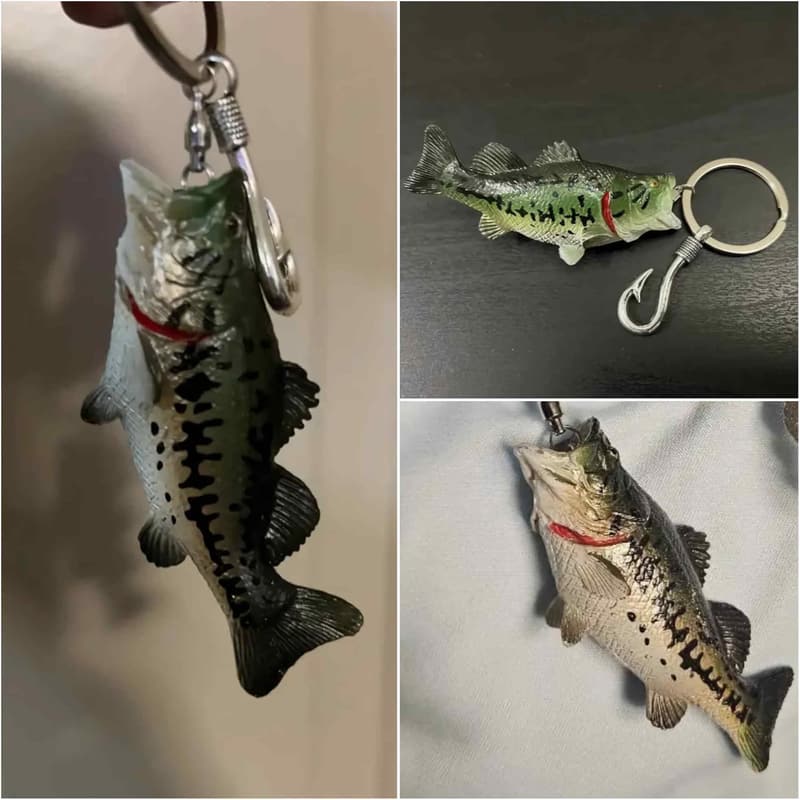 Fishing Keychain for Men - Funny Bass Gift for Dads & Boyfriends