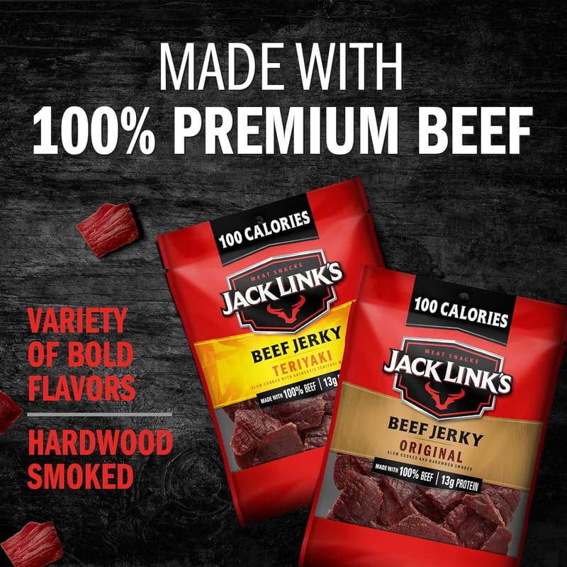 Beef Jerky Variety Pack - Original & Teriyaki, 9 Individual Bags
