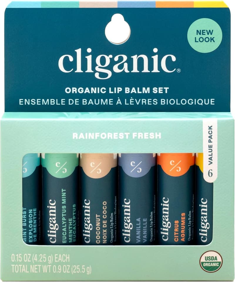 Organic Lip Balm Set (6 Flavors) - 100% Natural Hydration