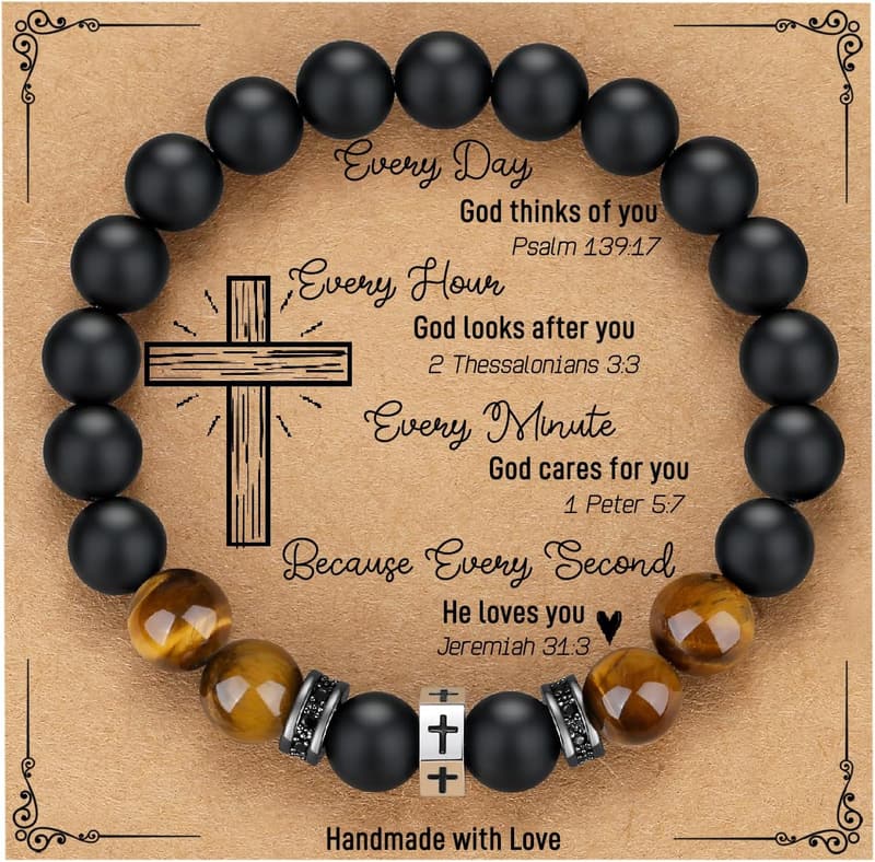 Christian Cross Bracelet for Men & Boys - Graduation Gift