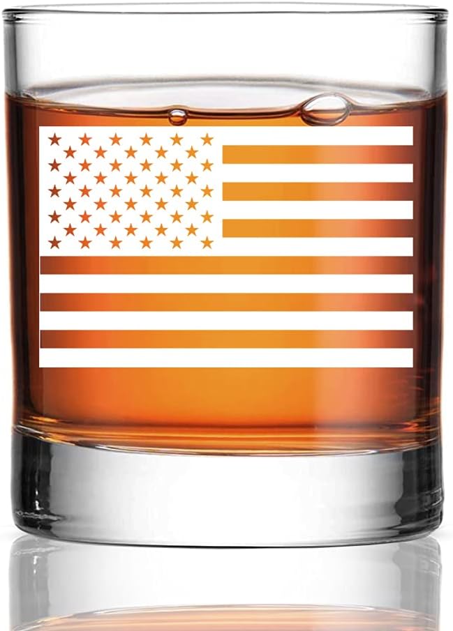 American Flag Whiskey Glass - Ideal Gift for Dad