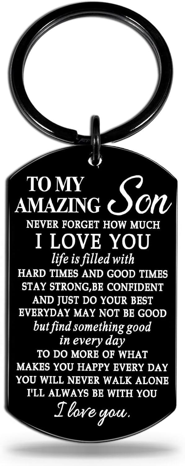 To My Son Inspirational Keychain - Gift from Parents