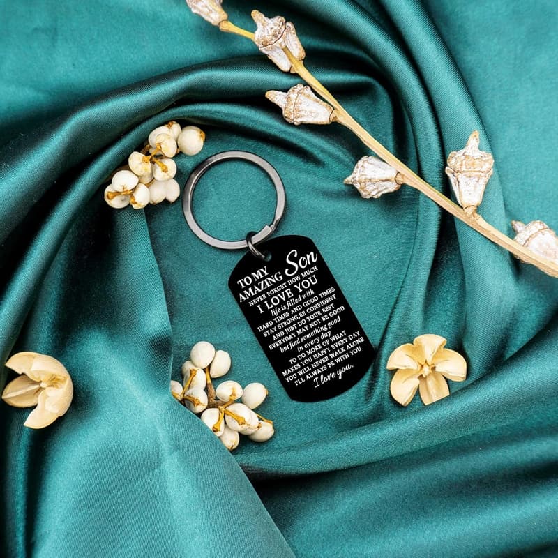 To My Son Inspirational Keychain - Gift from Parents