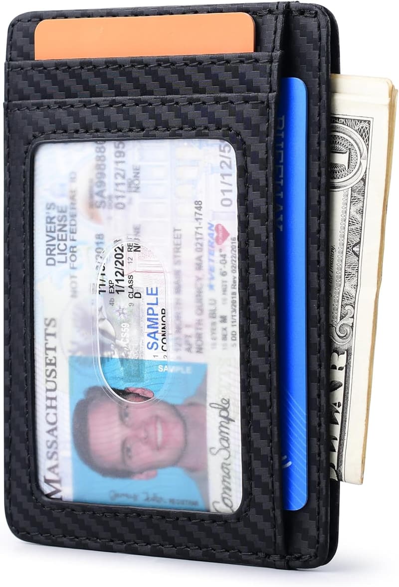 Slim RFID Blocking Leather Wallet for Men and Women
