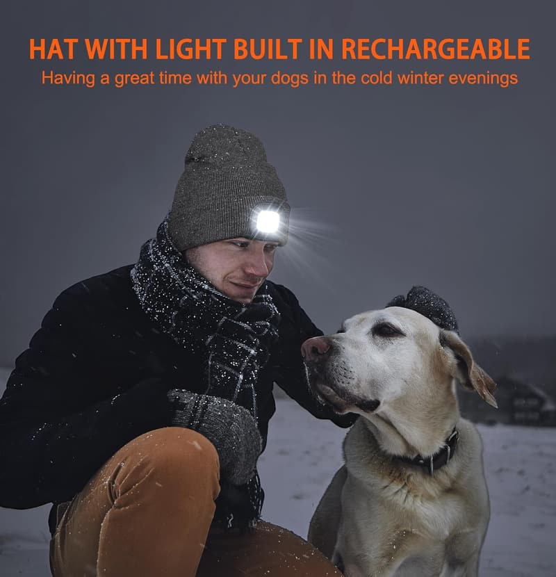LED Beanie Headlamp - Stocking Stuffer for Men