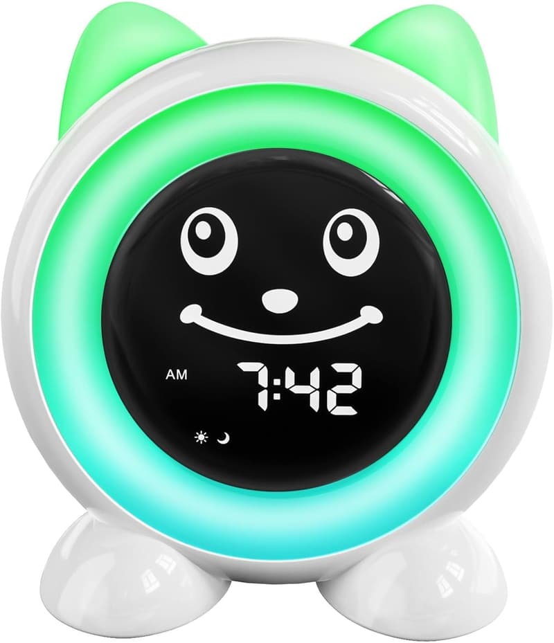 Toddler Sleep Training Alarm Clock with Night Light & Timer