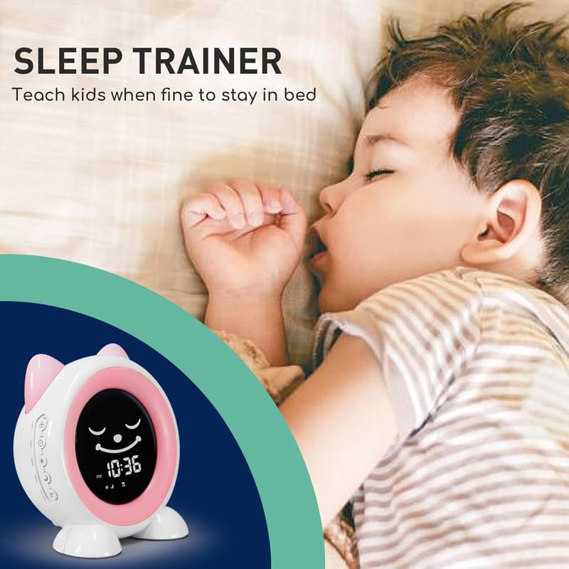 Toddler Sleep Training Alarm Clock with Night Light & Timer