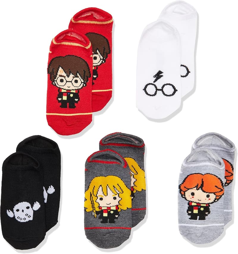 Harry Potter Kids' 5-Pack No Show Socks