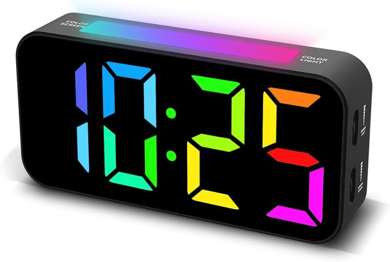 Digital Alarm Clock for Heavy Sleepers - Large Display, Dual Alarm, Night Light