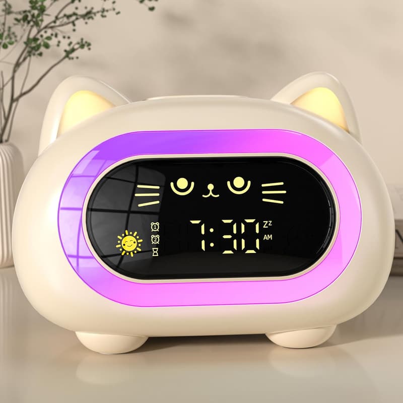 Kids Alarm Clock with Night Light & Sleep Training Feature