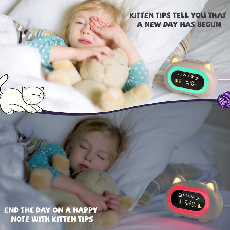 Kids Alarm Clock with Night Light & Sleep Training Feature