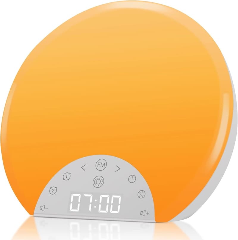 Dual Alarm Sunrise Clock with 7 Nature Sounds & Night Light