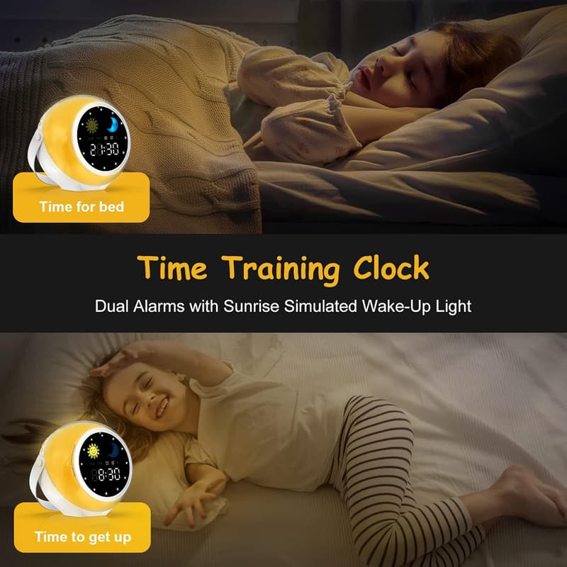 Kids Alarm Clock & Bluetooth Music Player with Sleep Sounds