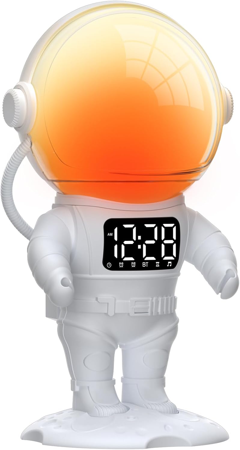 Astronaut Sunrise Alarm Clock with White Noise & Bluetooth