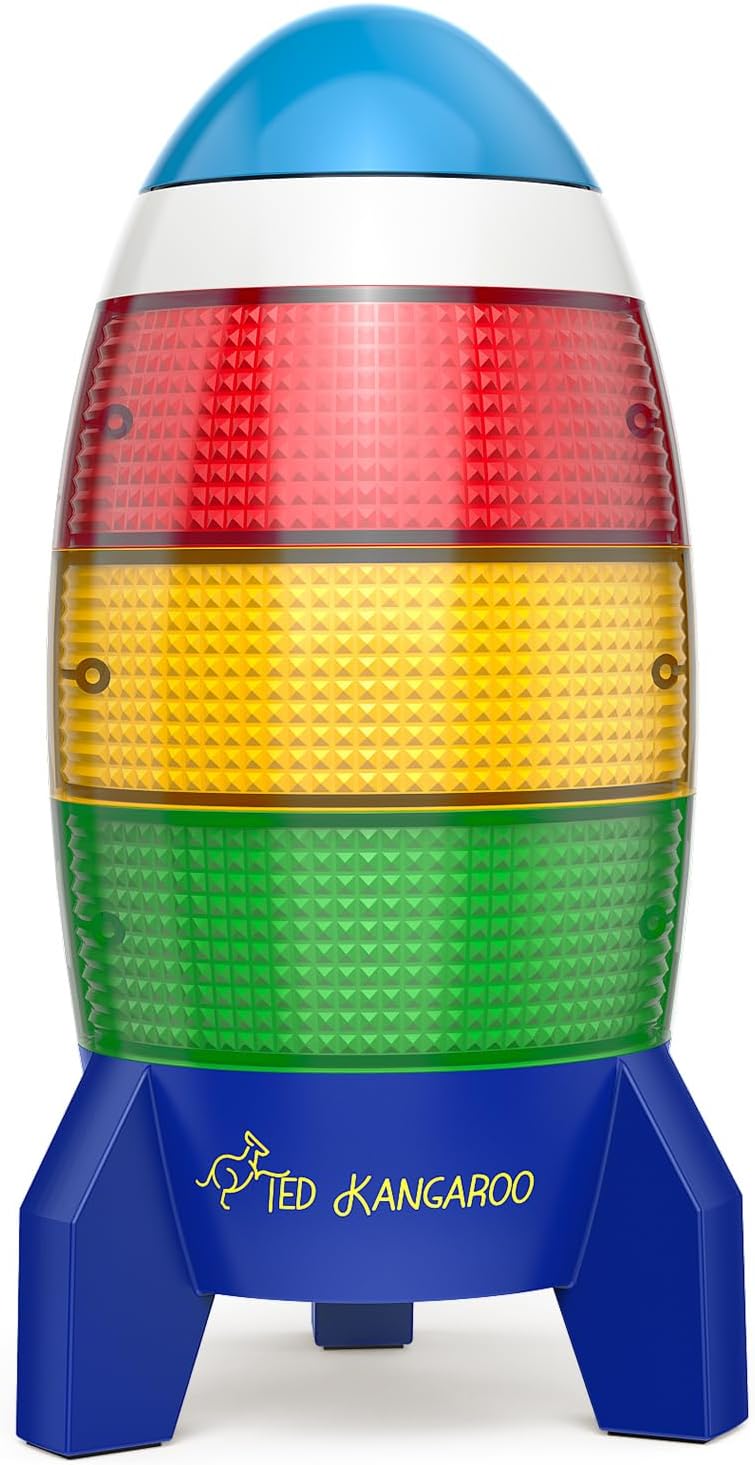 Visual Countdown Timer for Kids - Rocket Design, Audio Alert, 0-24 Hours
