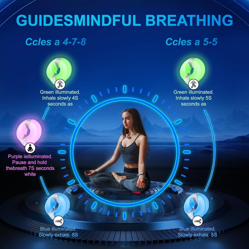 Stress Relief Guided Meditation Tool and Night Light for Self-Care