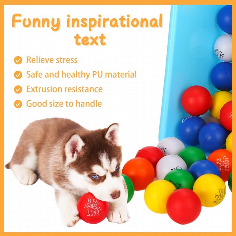 Motivational Stress Balls - 200 Pack Colorful Foam Squeeze Balls