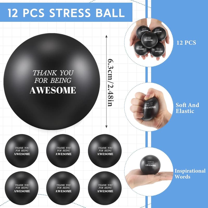 Employee Appreciation Motivational Stress Relief Balls - 12 Pcs