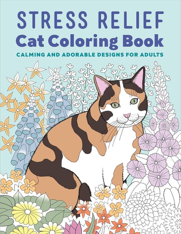 Stress Relief Cat Coloring Book: Calming Designs for Adults