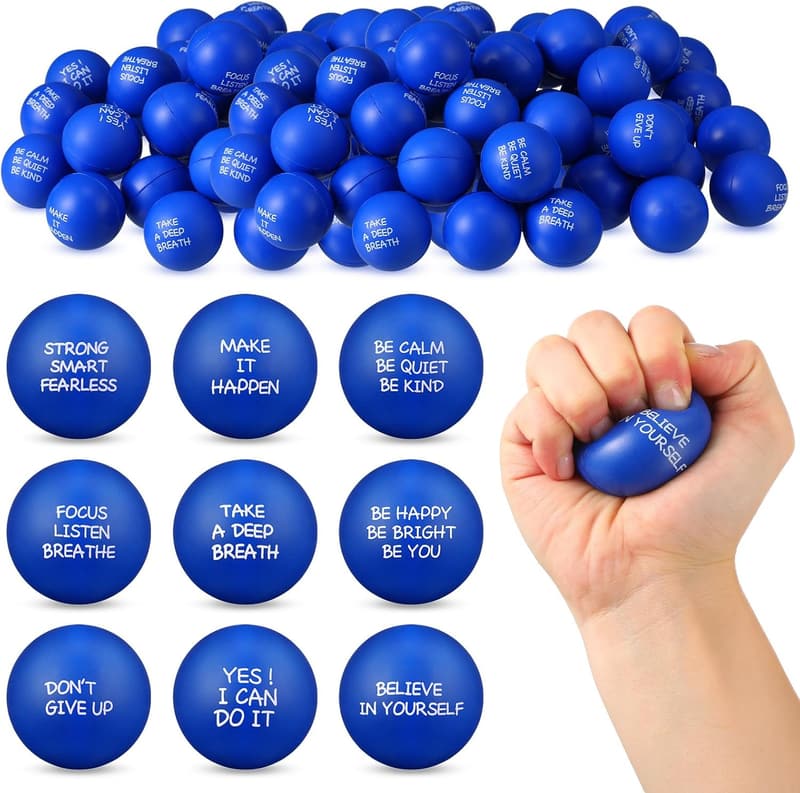 Valentine's Day Stress Relief Balls - 72 Pcs Motivational Fidget Toys