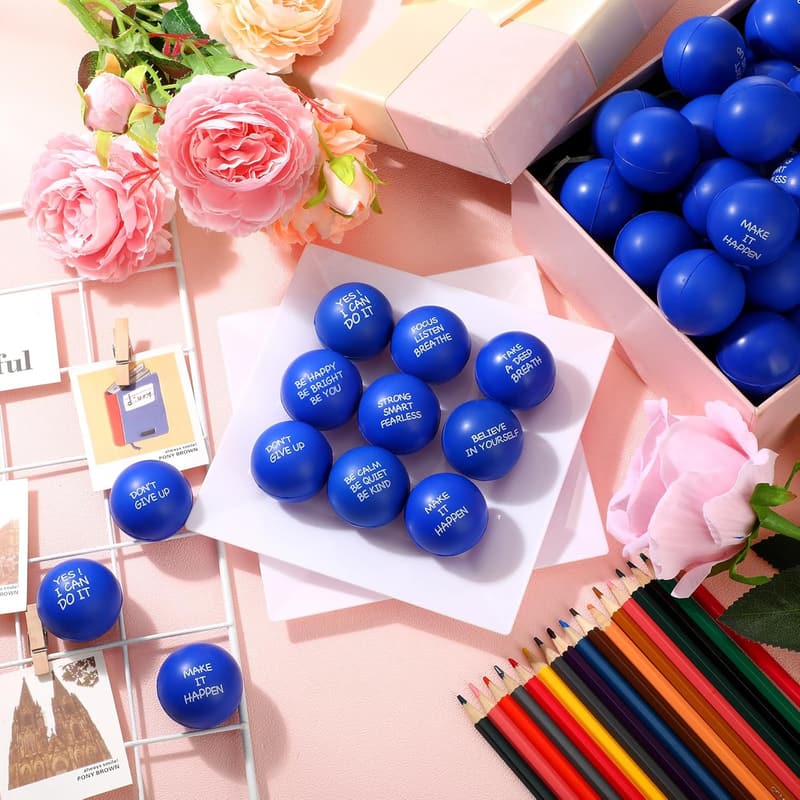 Valentine's Day Stress Relief Balls - 72 Pcs Motivational Fidget Toys