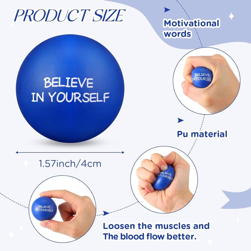Valentine's Day Stress Relief Balls - 72 Pcs Motivational Fidget Toys