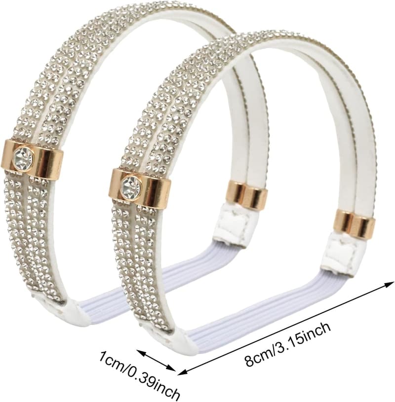 Sparkling Rhinestone Elastic High Heel Sandal Straps (2 Pairs)
