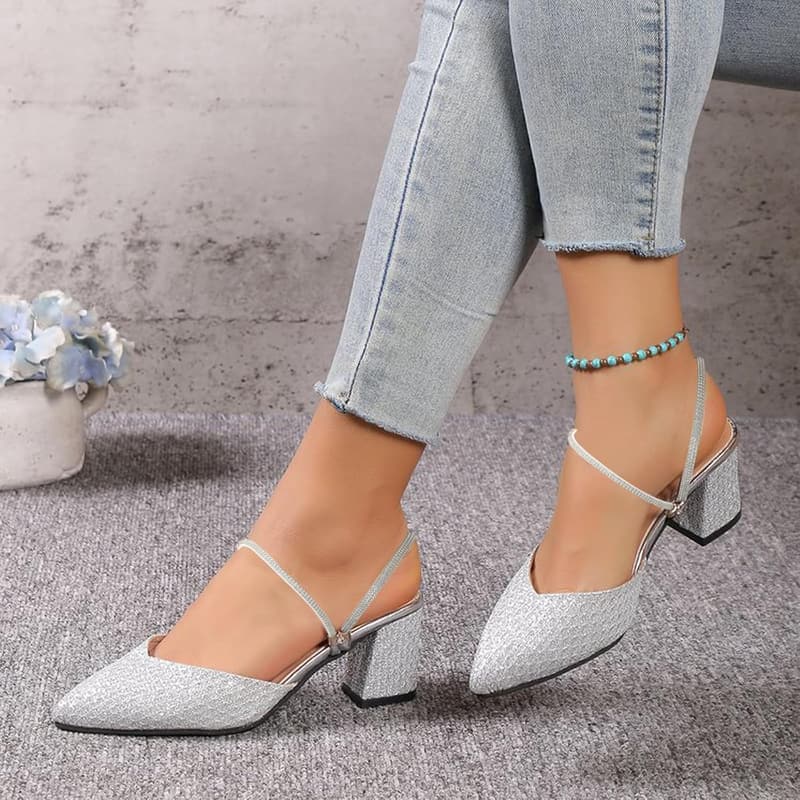 Sparkling Rhinestone Elastic High Heel Sandal Straps (2 Pairs)