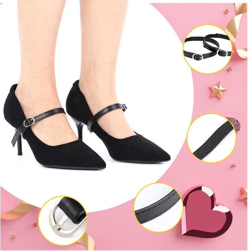 Detachable Ankle Shoe Straps with Buckles for Women - 12 Pcs