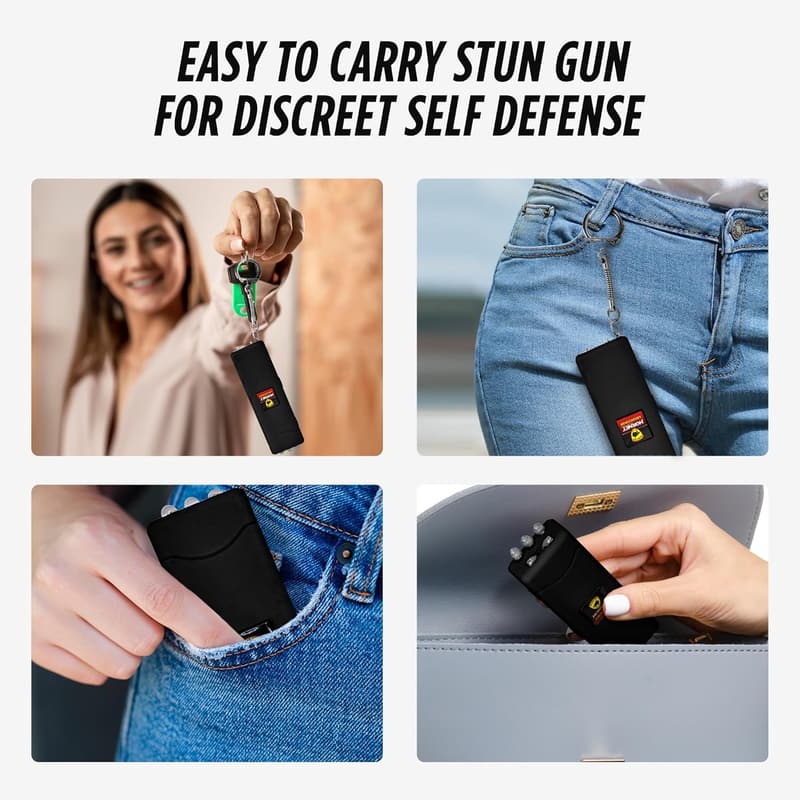 Women's Self-Defense Micro Stun Gun Keychain with Flashlight