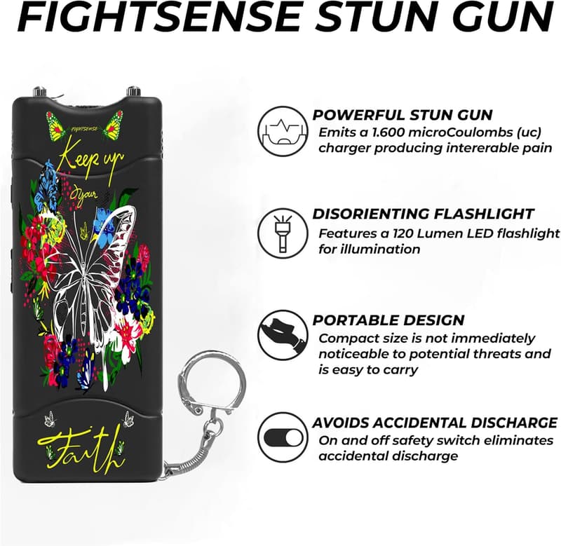 Rechargeable Keychain Stun Gun with Flashlight for Self-Defense
