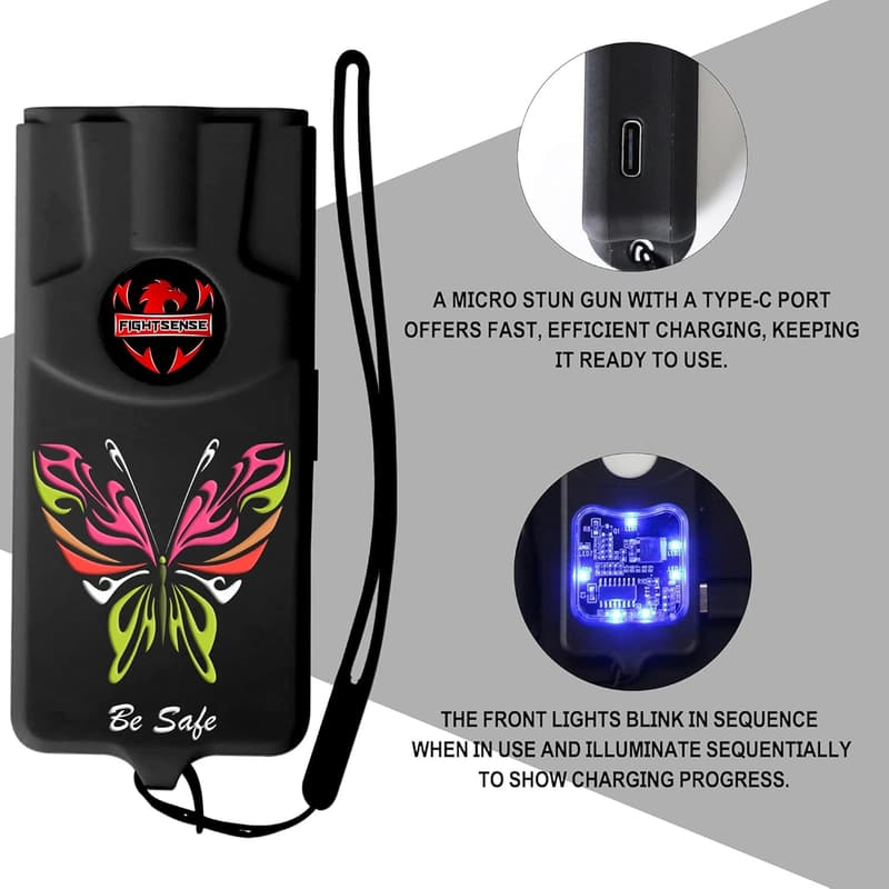Rechargeable Flashlight Stun Gun for Women's Self Defense