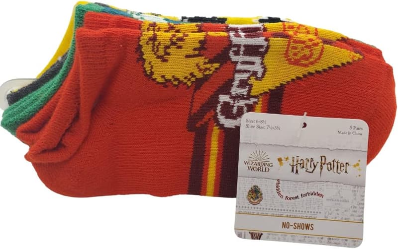 Harry Potter Kids No Show Socks 5-Pack - Hogwarts Houses