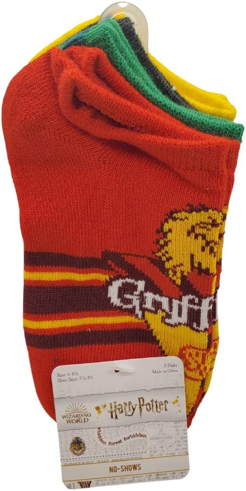 Harry Potter Kids No Show Socks 5-Pack - Hogwarts Houses