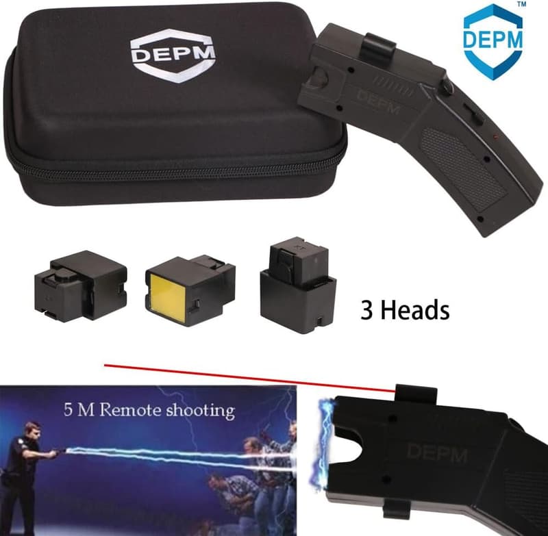 Heavy Duty Stun Gun with 16ft Range & LED Flashlight