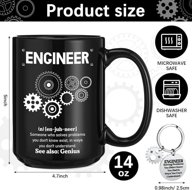 Engineer Gift Set for Men: 9-in-1 Multi Tool Pen & Mug