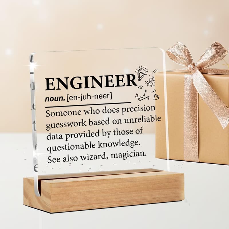 Engineer Definition Clear Acrylic Desk Sign for Home Office