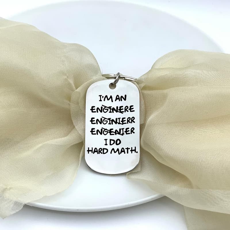 Engineering Graduation Keychain for Men - Funny Mechanical Gift