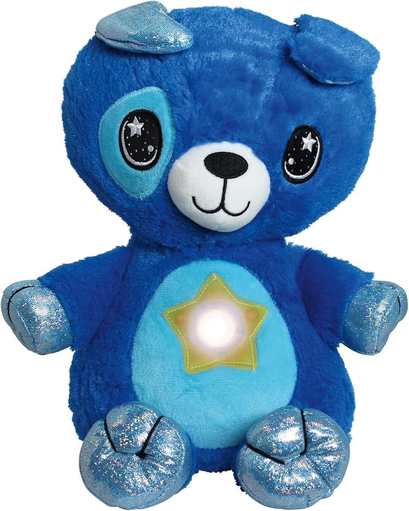 Cuddly Blue Puppy Night Light with Star Projection