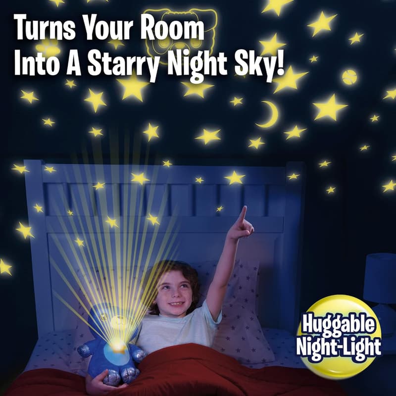 Cuddly Blue Puppy Night Light with Star Projection