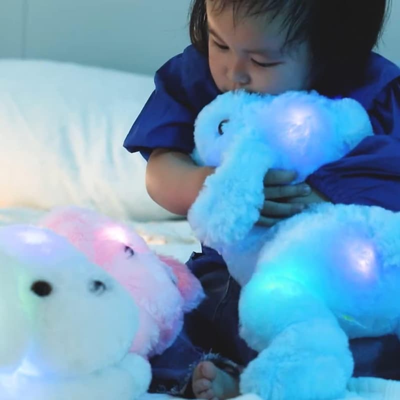 Light Up Puppy Stuffed Animal - LED Plush Night Light for Kids
